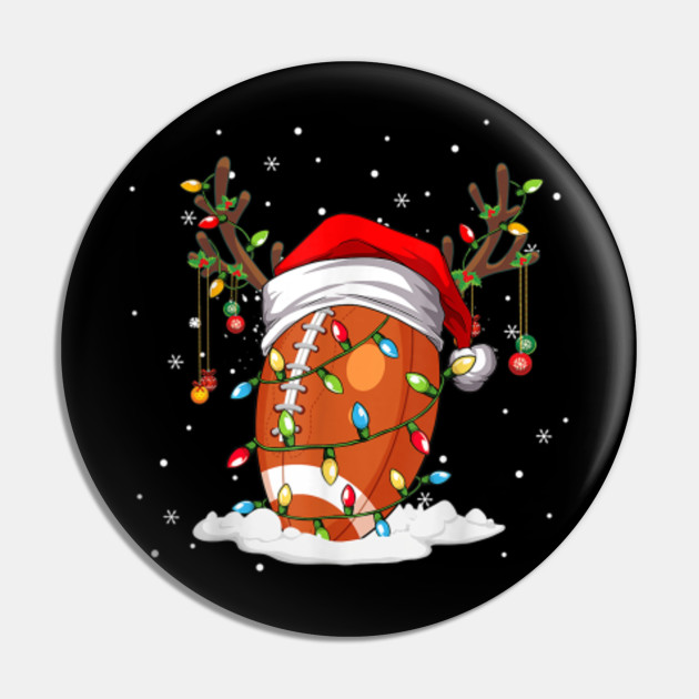 Xmas Football Reindeer Santa Hat Christmas Gift Kids Boys Xmas Football Reindeer Santa Hat Christ Pin Teepublic