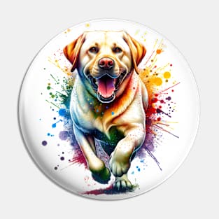 Golden Retrevier Dog watercolor splash Pin