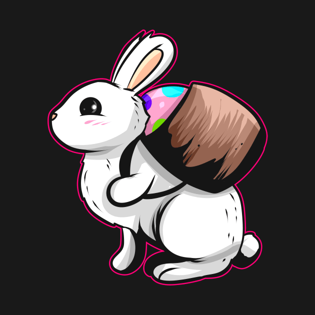 Easter Bunny Carrying A Basket With Easter Egg. Easter by SinBle