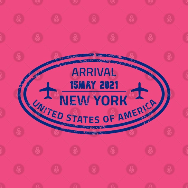 New York passport stamp by Travellers