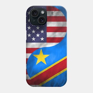 USA and DR Congo Dual Flag Yin Yang Combination Phone Case