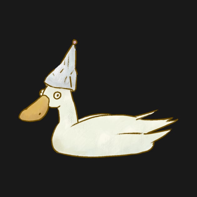 Duck with paper hat by Oranges