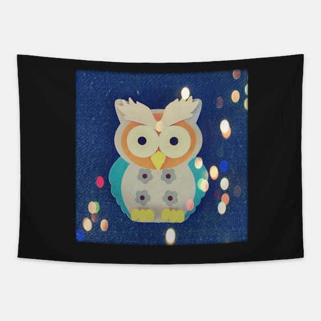 Cute Happy Owl Tapestry by Pris25