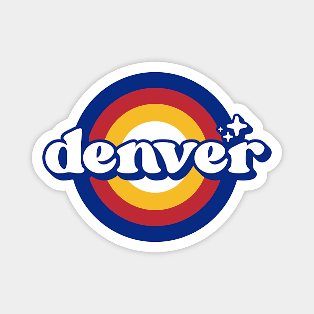 Vintage Denver Sunset Seal // Retro City Emblem for Denver, Colorado Magnet by Now Boarding