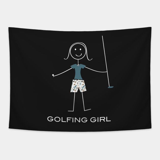 Funny Womens Golf Golfing Girl Tapestry by whyitsme