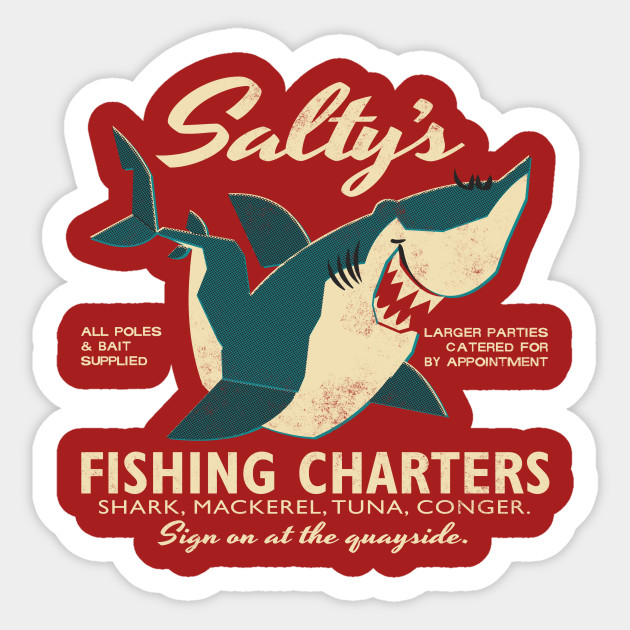 Salty's fishing charters - Shark - Sticker