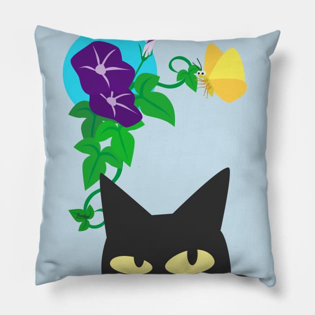 Morning glory Pillow by BATKEI