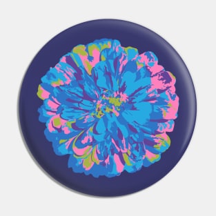 CHRYSANTHEMUMS Abstract Big Flower Summer Bright Floral - Blue Pink Purple Green Dark Blue - UnBlink Studio by Jackie Tahara Pin