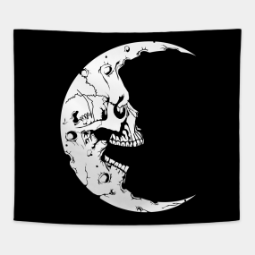 Skull Moon Tapestries Teepublic