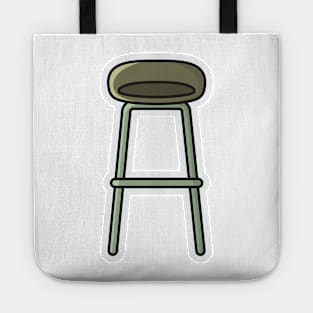 Modern Bar Stool, Chair Sticker design vector illustration. Interior indoor bar objects icon concept. Furniture for Bar and Restaurant decoration sticker style logo design with shadow. Tote