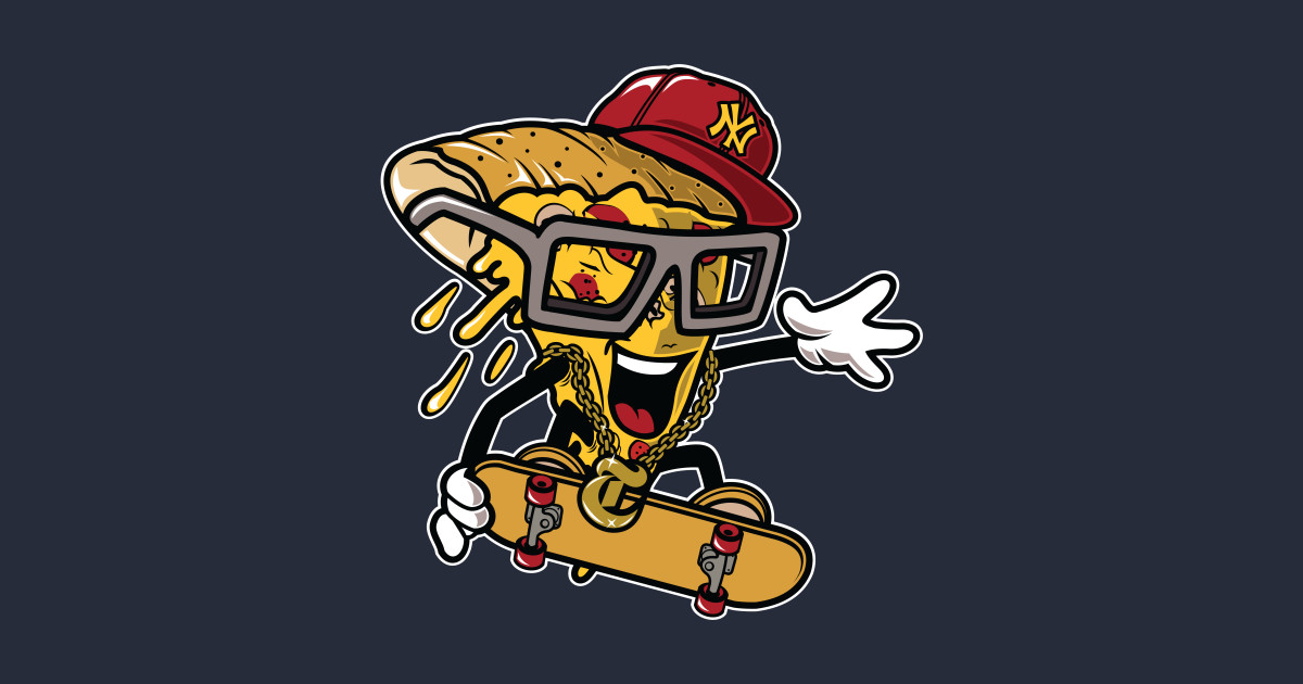 The Skater Pizza Pizza Sticker TeePublic