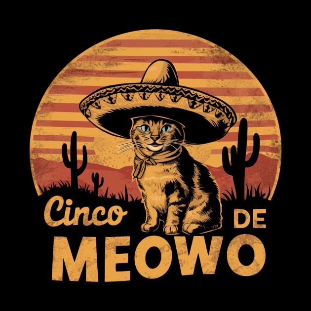 Funny Cinco De Mayo Cat Men Women Cinco De Meowo by YOUNESS98