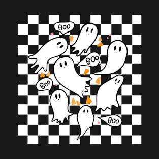 White checkerboard ghost T-Shirt