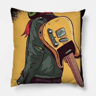 The Zombie Guitarist Pillow