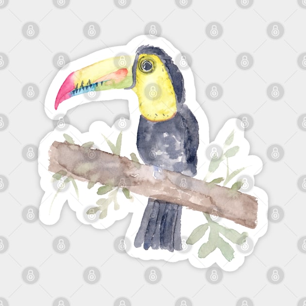 Watercolor Toucan Magnet by Harpleydesign