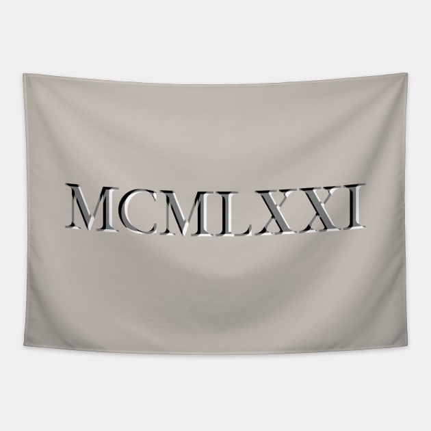 Roman Numeral 1971 Tapestry by GloopTrekker