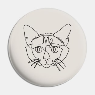 One line Siamese Cat Pin