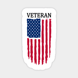 Veteran Distressed Flag Design Magnet