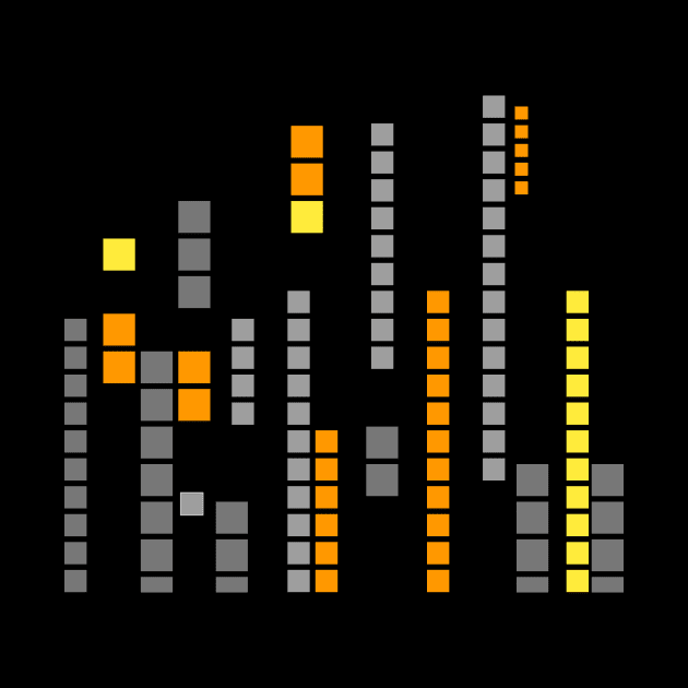 Geometric Pixel pattern orange gray by carolsalazar