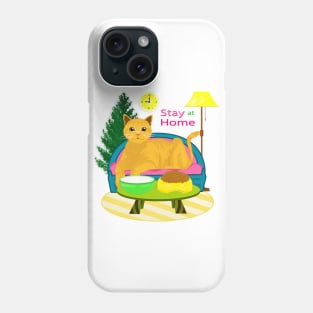 STAY AT HOME WITH CAT Phone Case