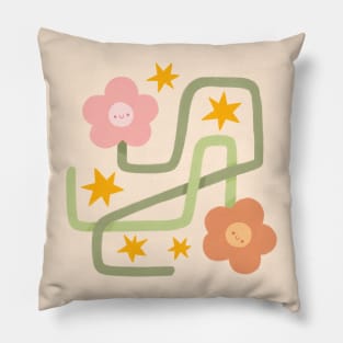 Wiggly Flowers Pillow