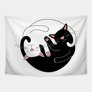 yin yang cats Tapestry