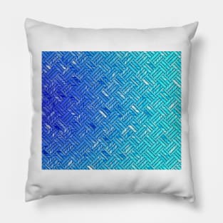 3D abstract blue pattern in the style of lattice characters Pillow