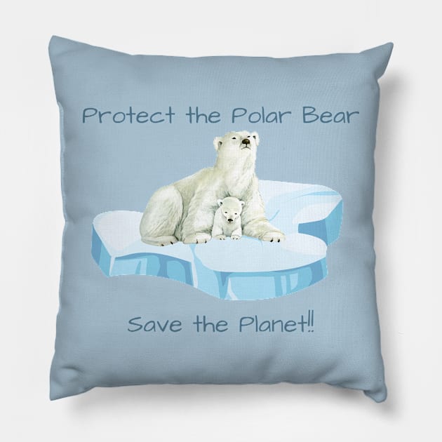 Protect the Polar Bear Pillow by nancy.hajjar@yahoo.com
