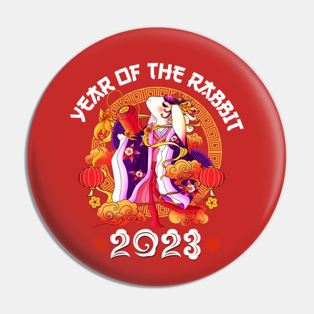 Lion Dance Zodiac Chinese New Year -2023 Year Of The Rabbit Pin by Jhon Towel