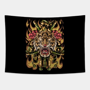 fiery tiger Tapestry