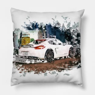 Porsche Cayman - Watercolour Pillow