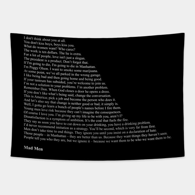 Mad Men Quotes Tapestry by qqqueiru