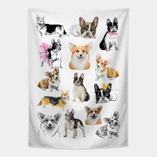 corgis and bulldogs Tapestry