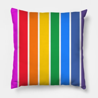 Bright rainbow stripes - vertical Pillow