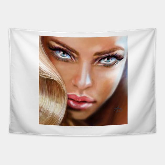 Blue Eyes Sensual Tapestry by Angie Braun