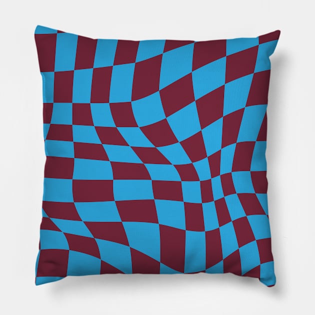 West Ham Distorted Checkered Pattern Pillow by Footscore