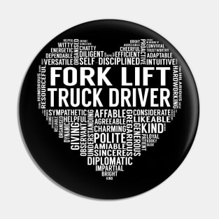 Fork Lift Truck Driver Heart Pin