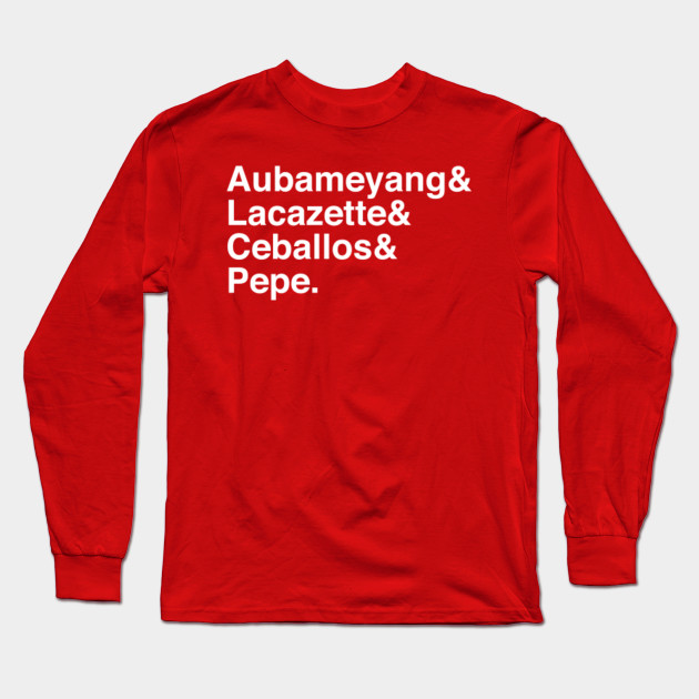 Aubameyang Lacazette Ceballos Pepe Arsenal Fc Long Sleeve T Shirt Teepublic
