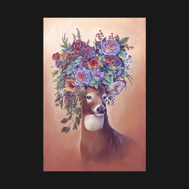 Flowers for my Deer by Lisa LaRose Art