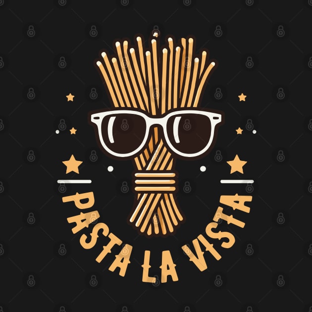 Pasta La Vista | Cool Pasta with Sunglasses | Hasta La Vista | Cute Food Puns by Nora Liak