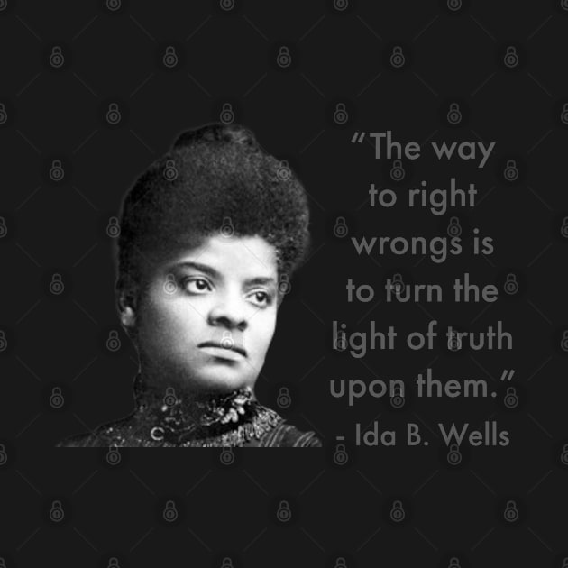 The way to right wrongs is to turn the light of truth upon them. | Ida B. Wells | Black woman | Black History by UrbanLifeApparel