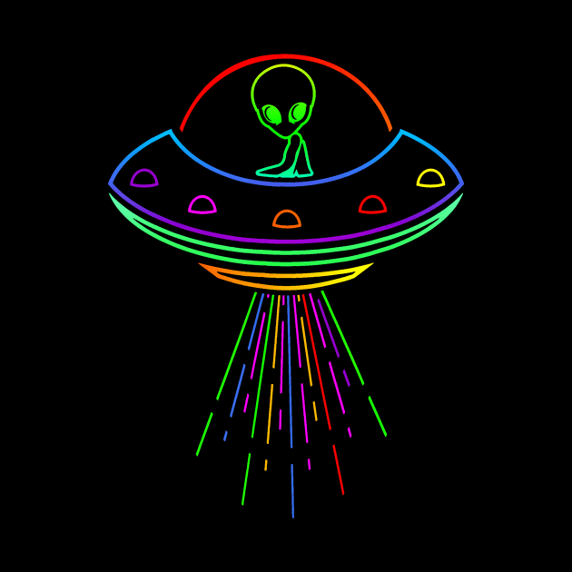 Space Alien UFO Neon Lights Rave Alien Lovers  MM by Saboia Alves