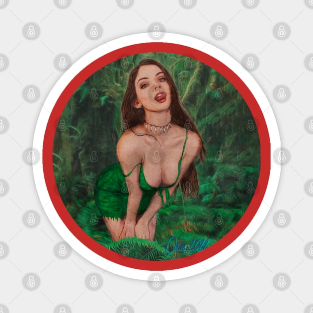 Jungle girl Magnet by Henry Drae