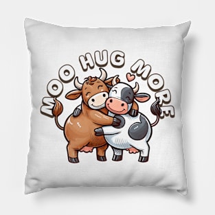 Cute Cows Moo Hug More Pillow