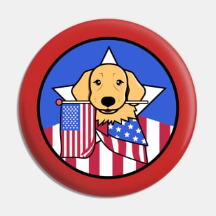America Puppy 4th of July Patriotic Pin