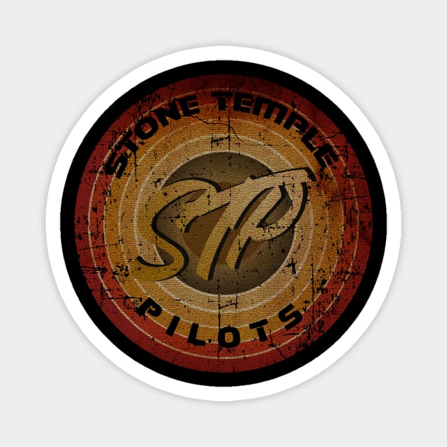 STP - Stone Temple Pilots, circle vintage retro faded Magnet by arjunthemaniac