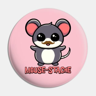 Mouse-stache! Cute Mouse Mustache Puns Pin