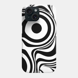 Abstract Circles Art black and white Phone Case