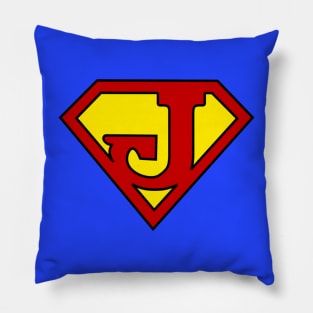 Superhero Symbol Letter J Pillow