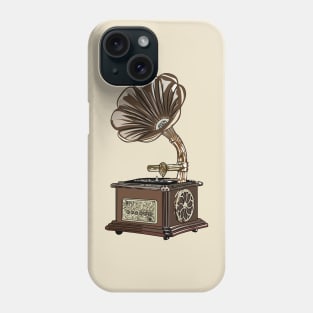 Turntable cartoon illustration Phone Case